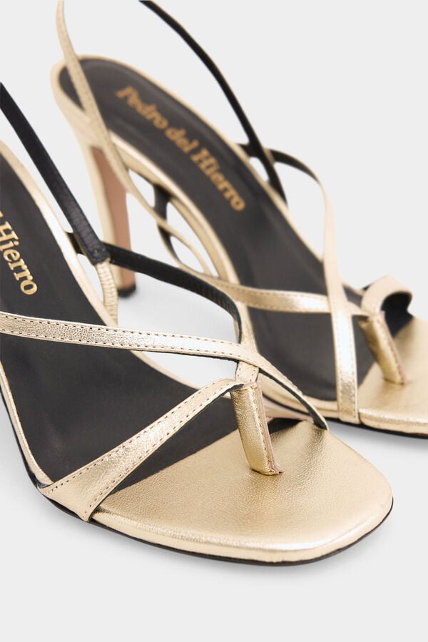 Pedro del Hierro Leather heeled sandal MBFW Yellow