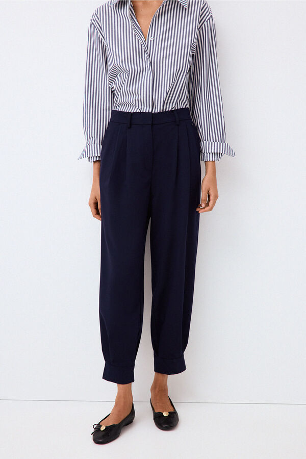 Pedro del Hierro Trousers with pleats Blue