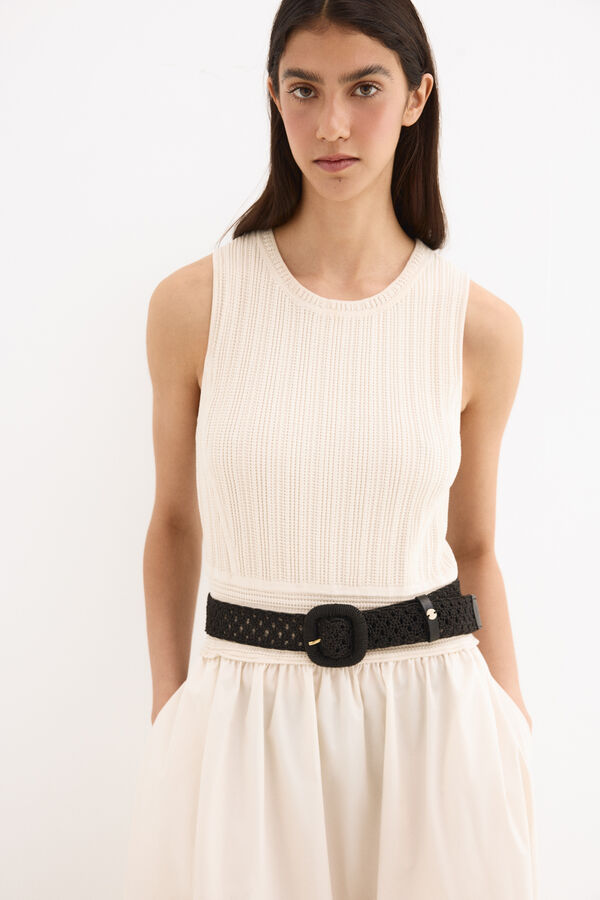 Pedro del Hierro Elastic braided belt Black