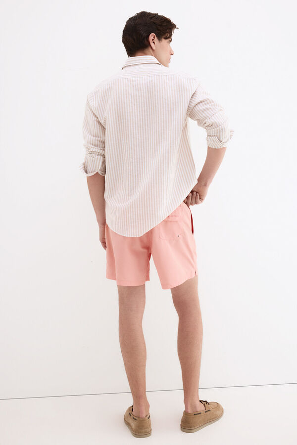 Pedro del Hierro Fato de banho liso b&aacute;sico Coral