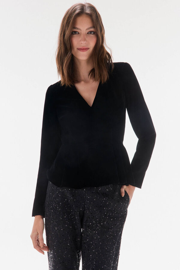 TFP by Tamara Falcó Velvet top Black