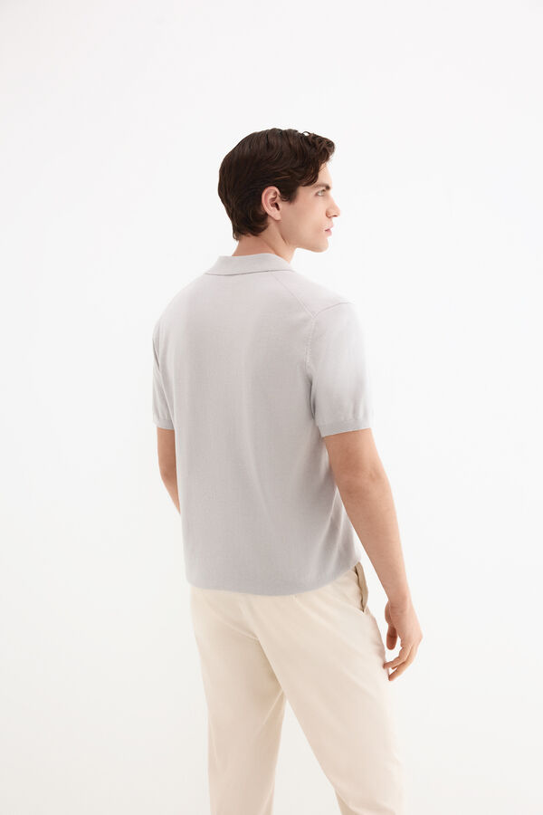 Pedro del Hierro Cotton premium short sleeve polo shirt Grey