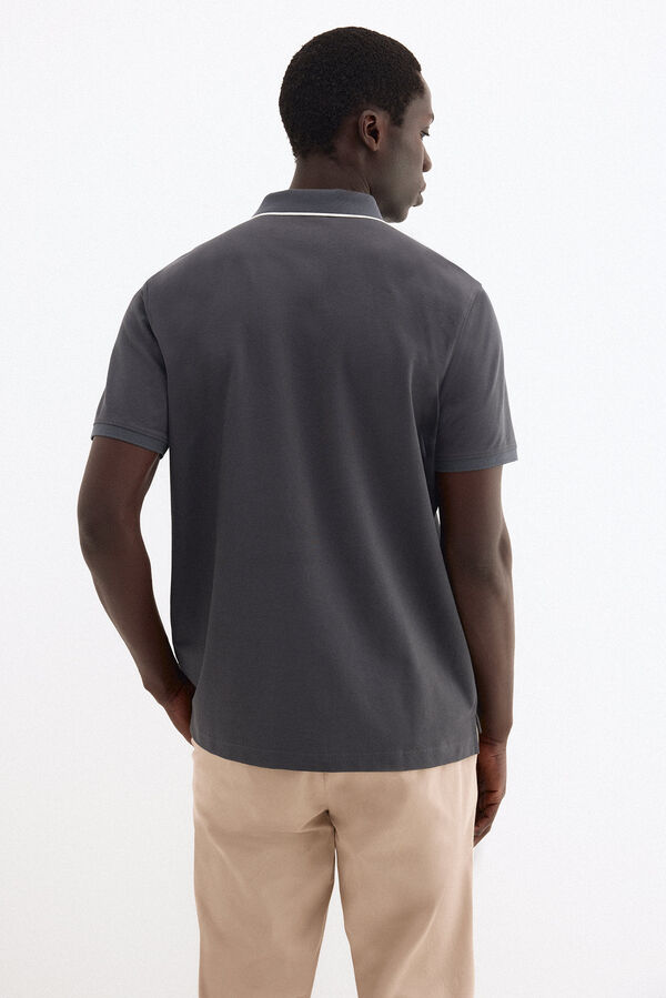Pedro del Hierro Basic pique polo shirt Grey