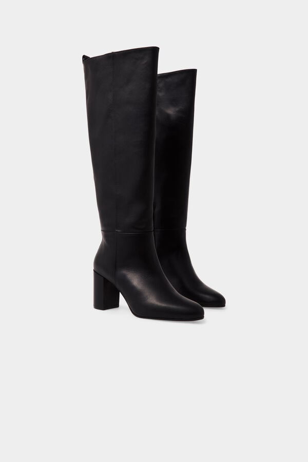 Pedro del Hierro Leather high heel boot Black