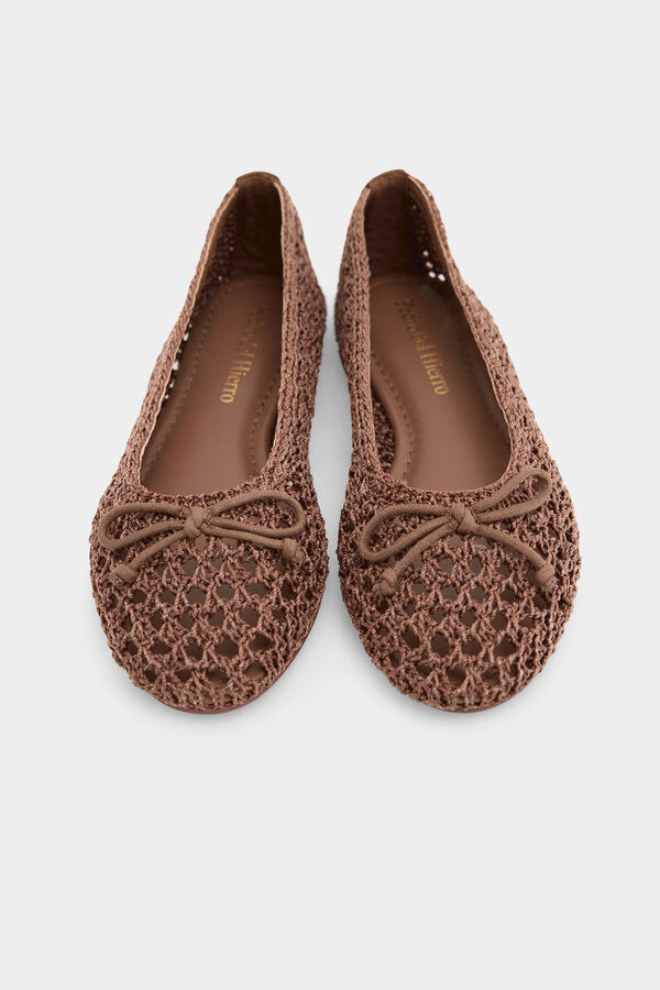 Pedro del Hierro Crochet ballet flats Beige