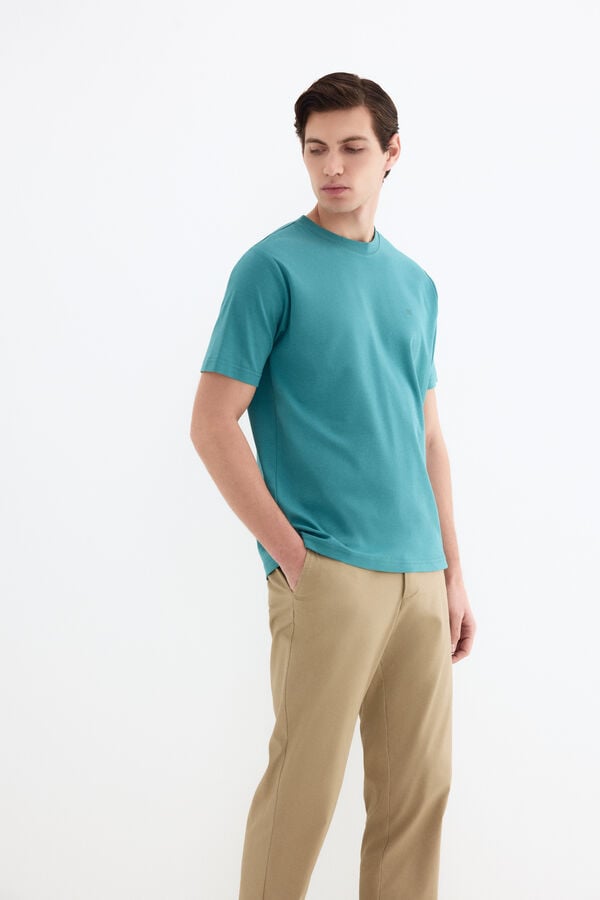 Pedro del Hierro Mercerized T-shirt Turquoise