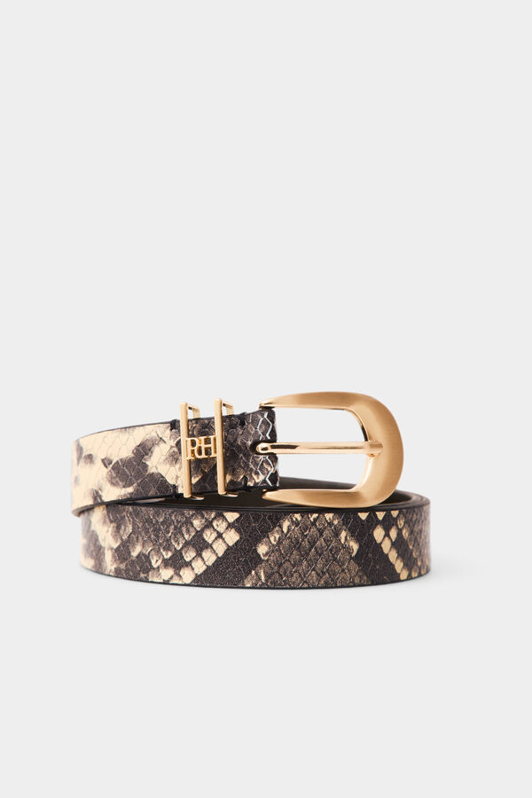 Pedro del Hierro Snake belt Beige