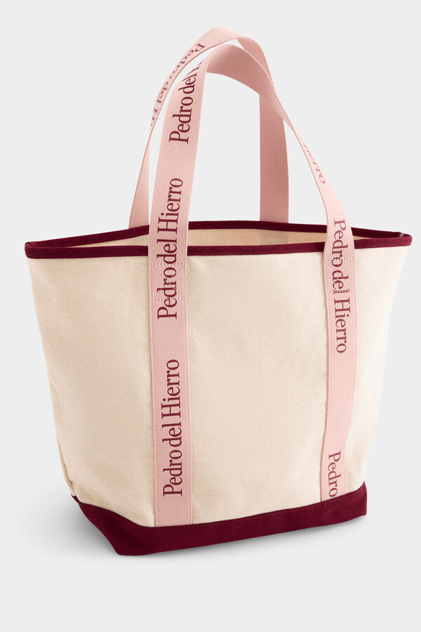 Pedro del Hierro Two-tone fabric bag Beige