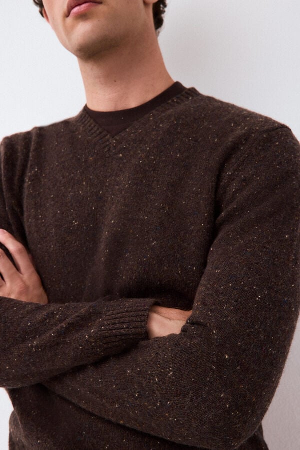 Pedro del Hierro Italian premium yarn knit jumper Brown