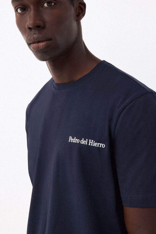 Pedro del Hierro Small logo T-shirt Blue