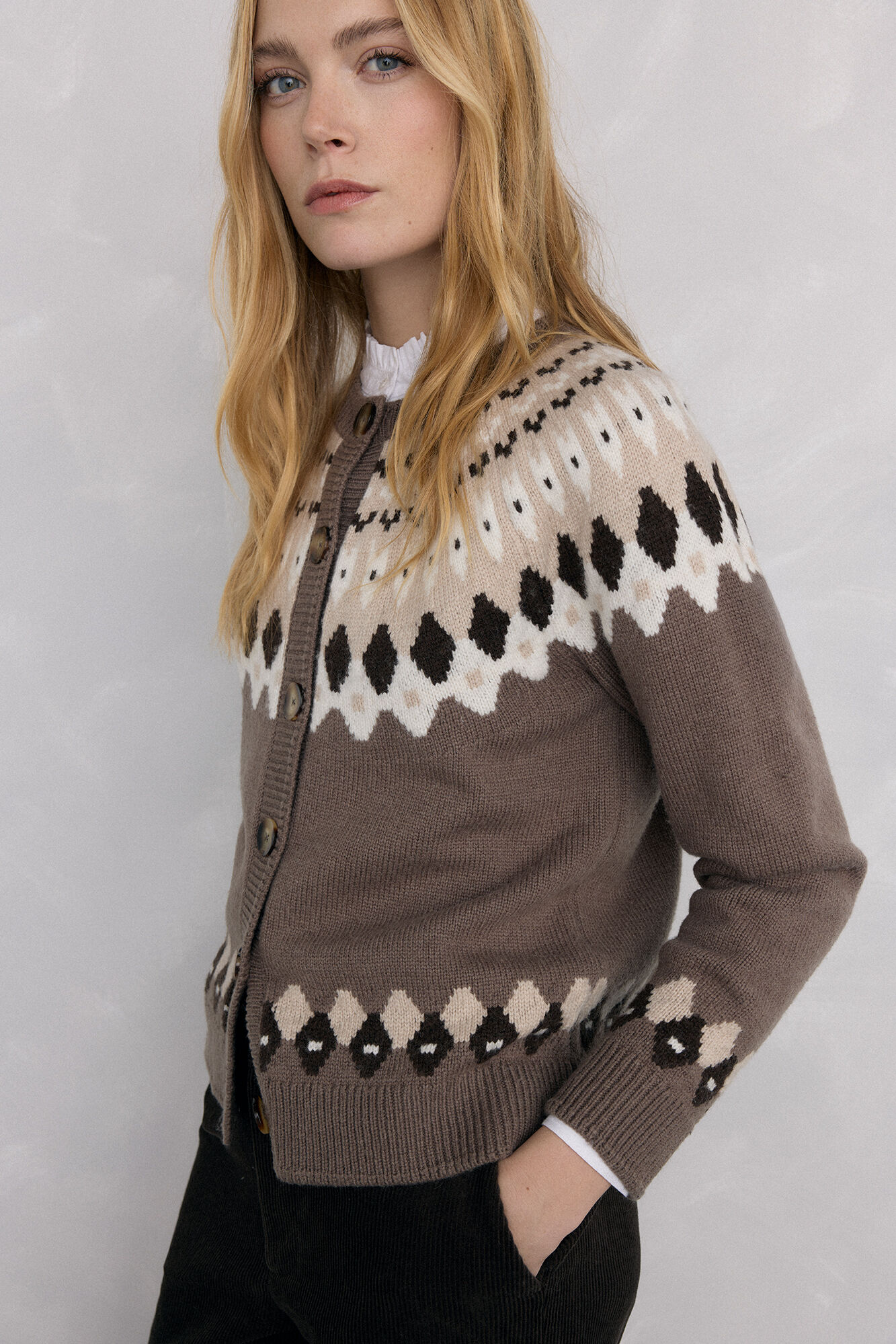 Pedro del Hierro Greek jacquard jacket