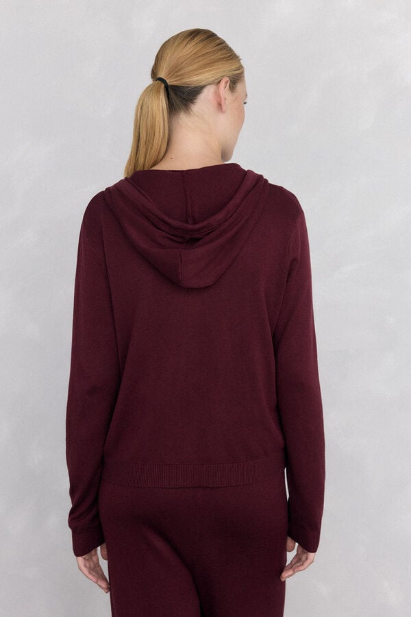 Pedro del Hierro Activewear jersey-knit hood Burgundy