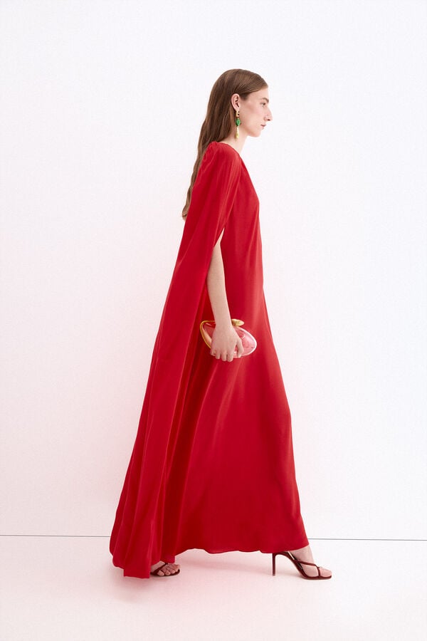 Pedro del Hierro Fluid long cape dress Red