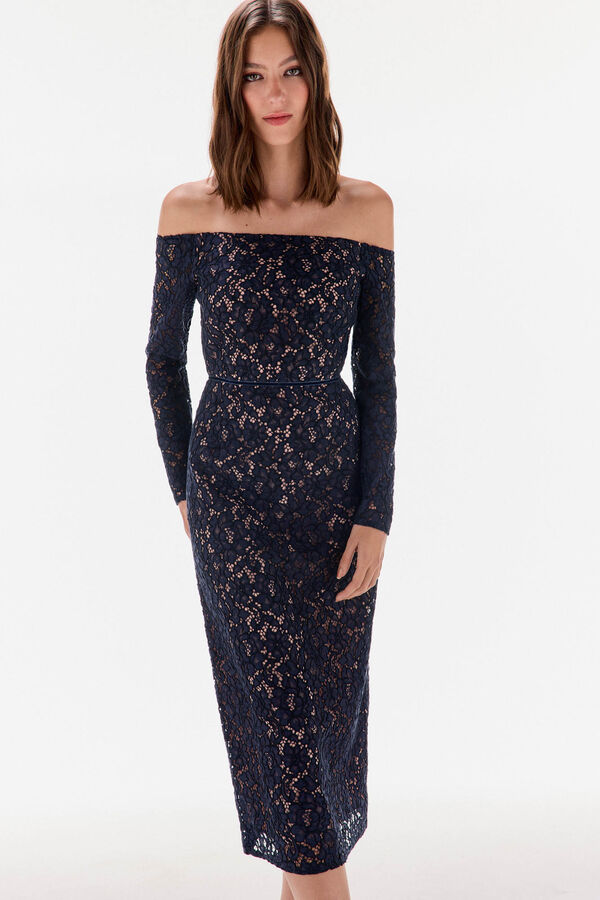TFP by Tamara Falcó long sleeve lace dress Blue
