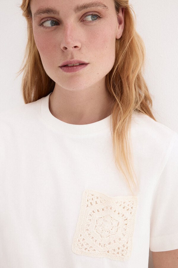 Pedro del Hierro Crochet pocket T-shirt White