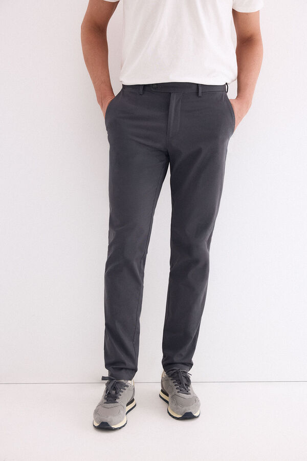 Pedro del Hierro Printed slim fit chinos Grey