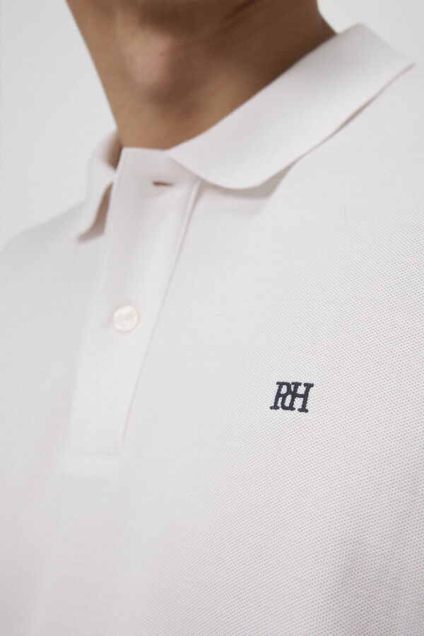Pedro del Hierro Basic piqué polo shirt Ecru