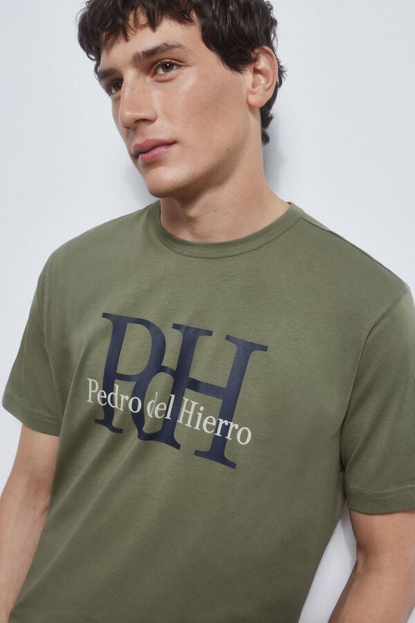 Pedro del Hierro Camiseta logo estampado Verde