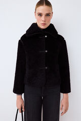 Pedro del Hierro Short faux fur coat Black