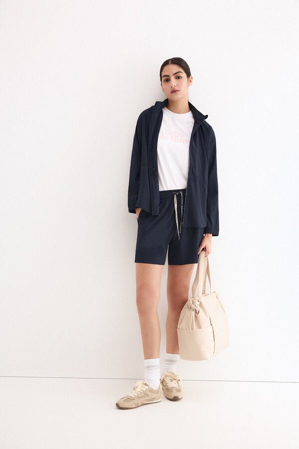 Pedro del Hierro Oversize activewear logo T-shirt White