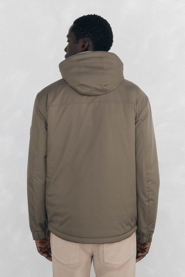 Pedro del Hierro Zip fastening jacket with hood Beige