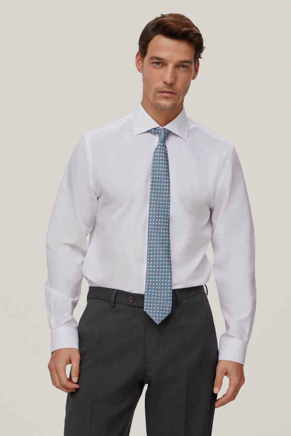 Pedro del Hierro Camisa vestir popelin liso non iron + antimanchas White