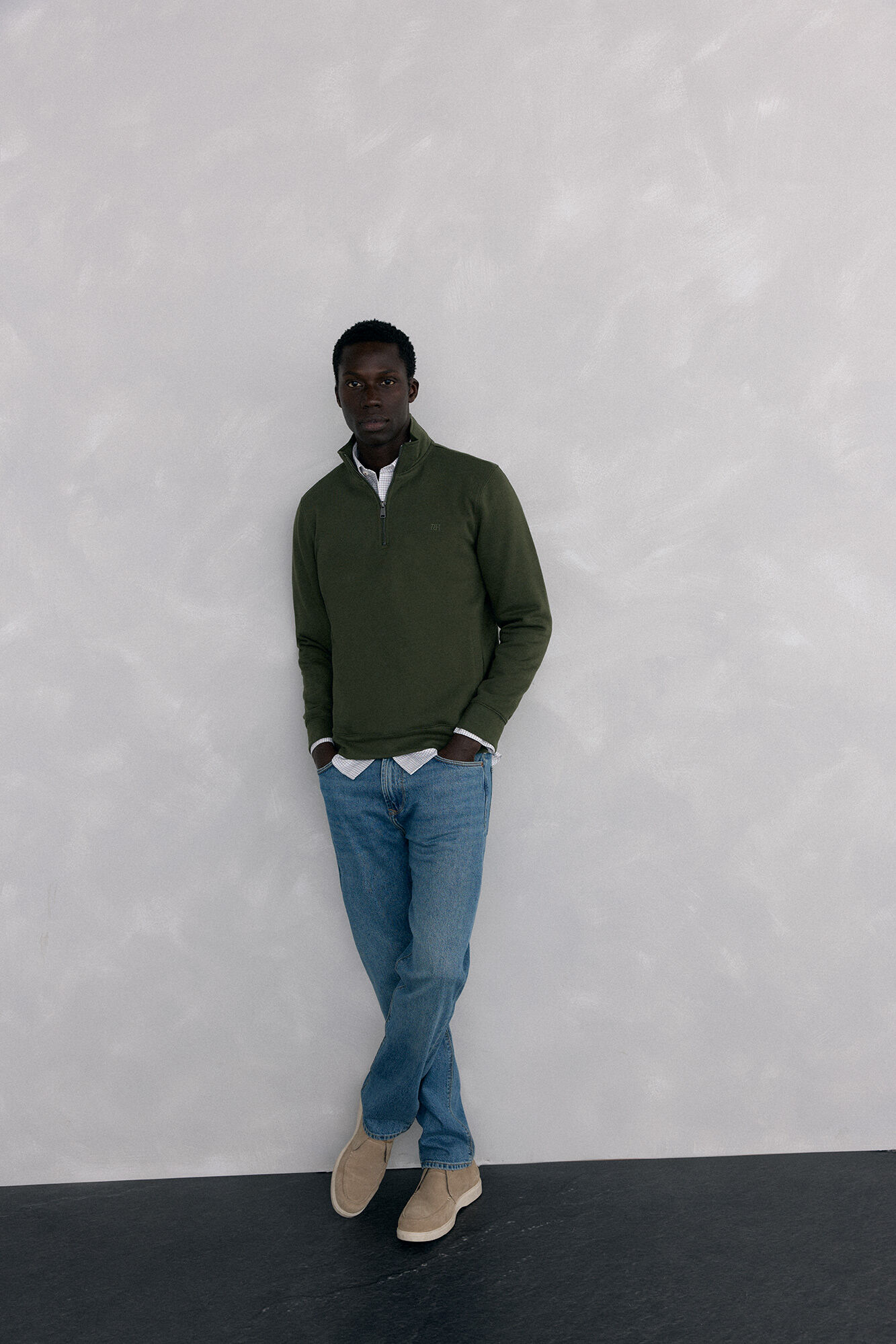 Pedro del Hierro Sweatshirt gola fecho-&eacute;clair