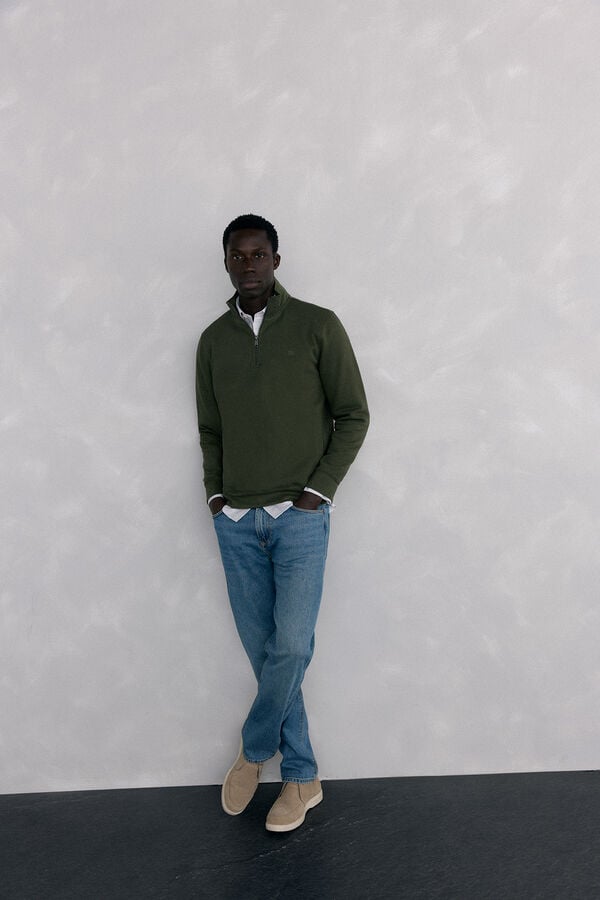 Pedro del Hierro Zip-neck sweatshirt Green