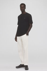 Pedro del Hierro Basic T-shirt with embroidered logo Black