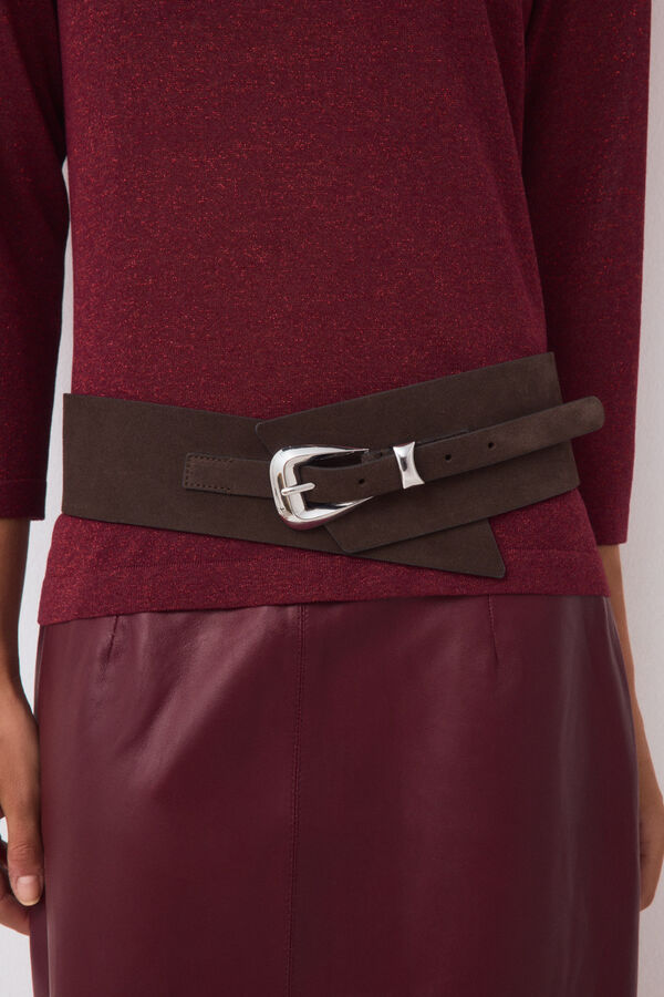 Pedro del Hierro Chocolate wide belt Brown