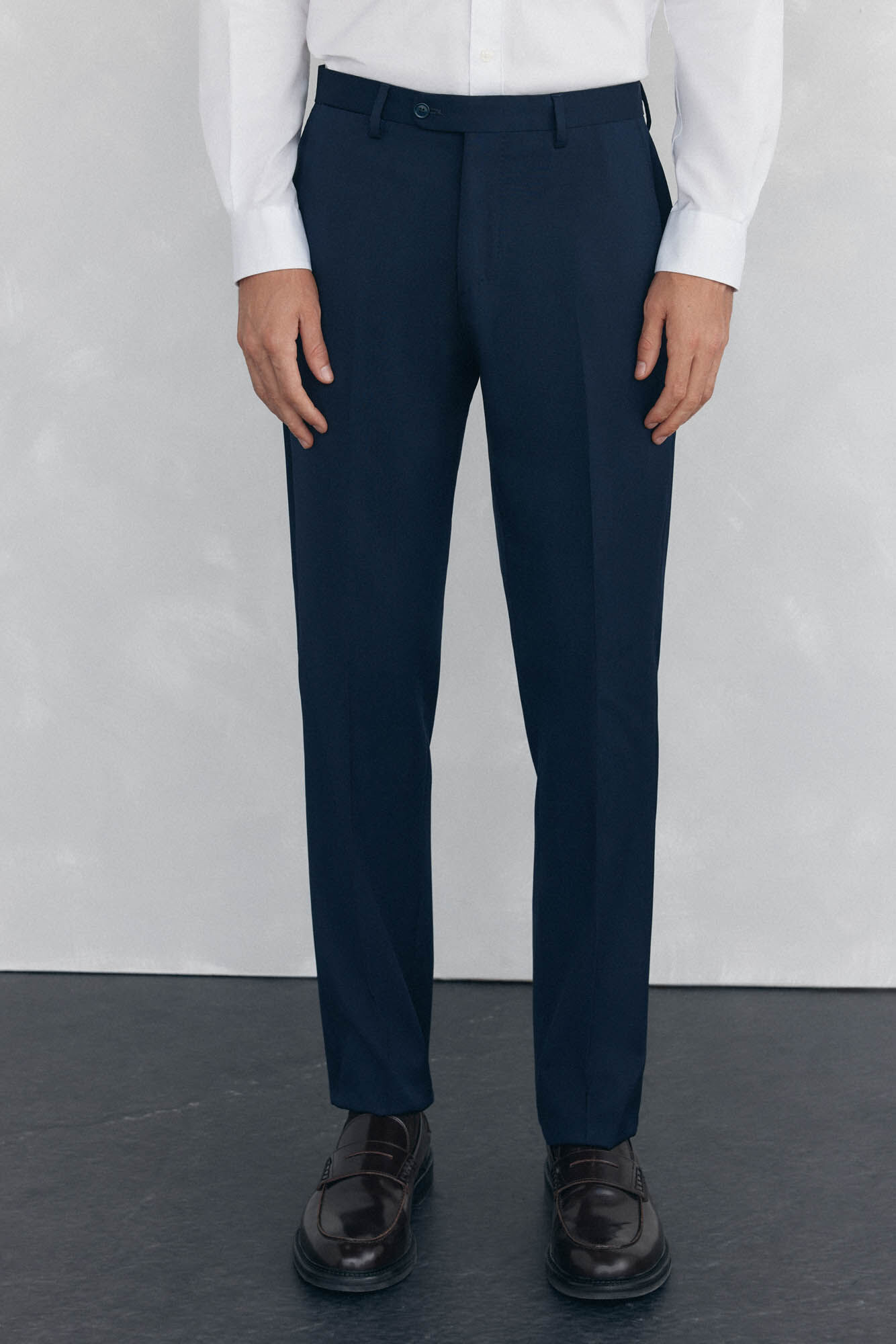 Pedro del Hierro Slim fit bi-stretch blue structured trousers