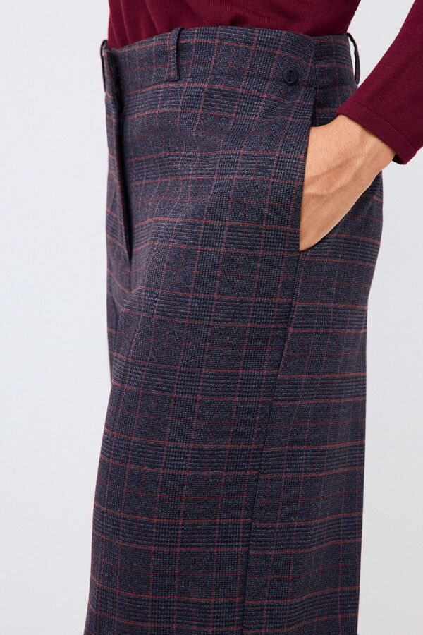Pedro del Hierro Plaid trousers Blue