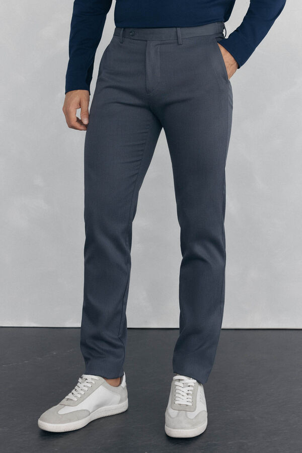 Pedro del Hierro Slim-fit print chinos pants Grey