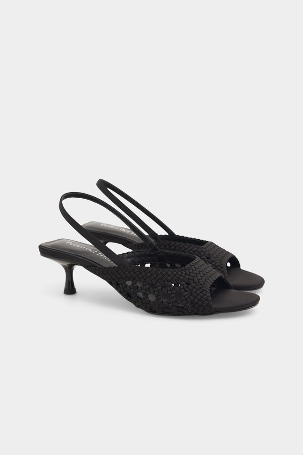 Pedro del Hierro Black braided sandal Black