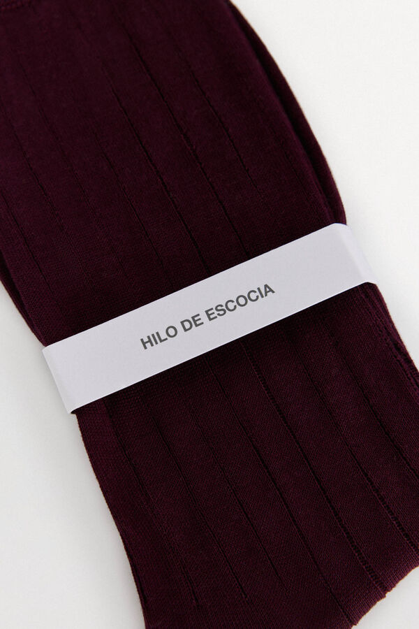 Pedro del Hierro Plain dress socks Burgundy