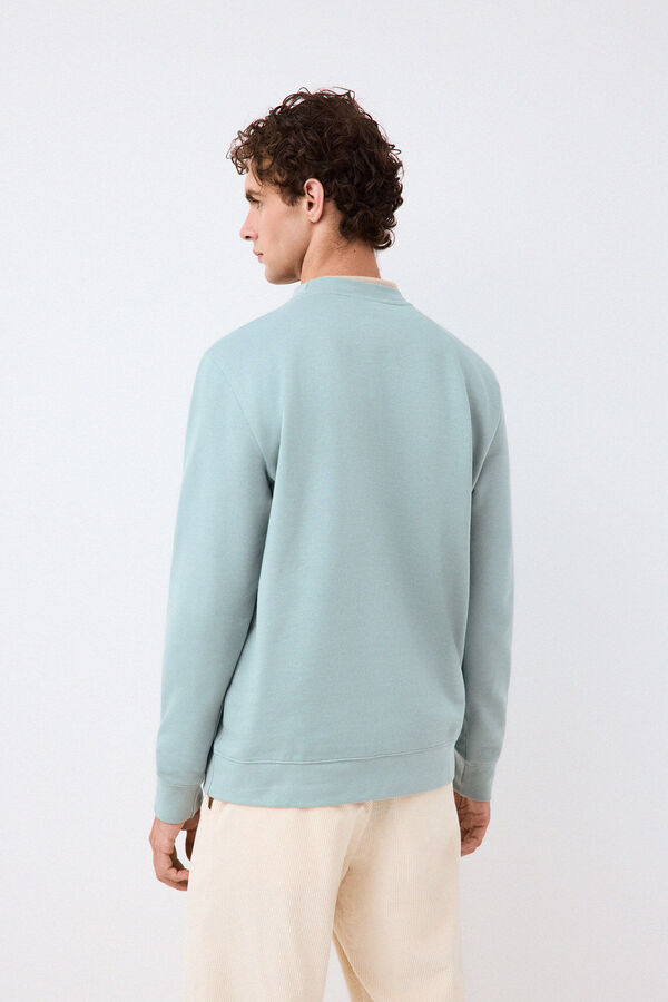 Pedro del Hierro Crew neck logo sweatshirt Turquoise