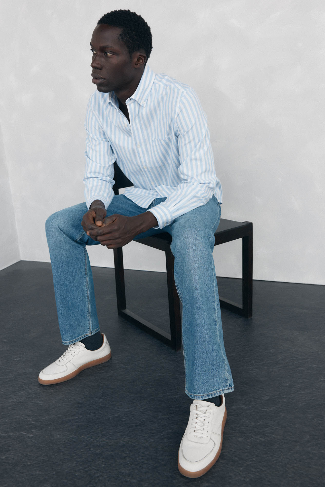 Pedro del Hierro Brushed Oxford Striped Shirt