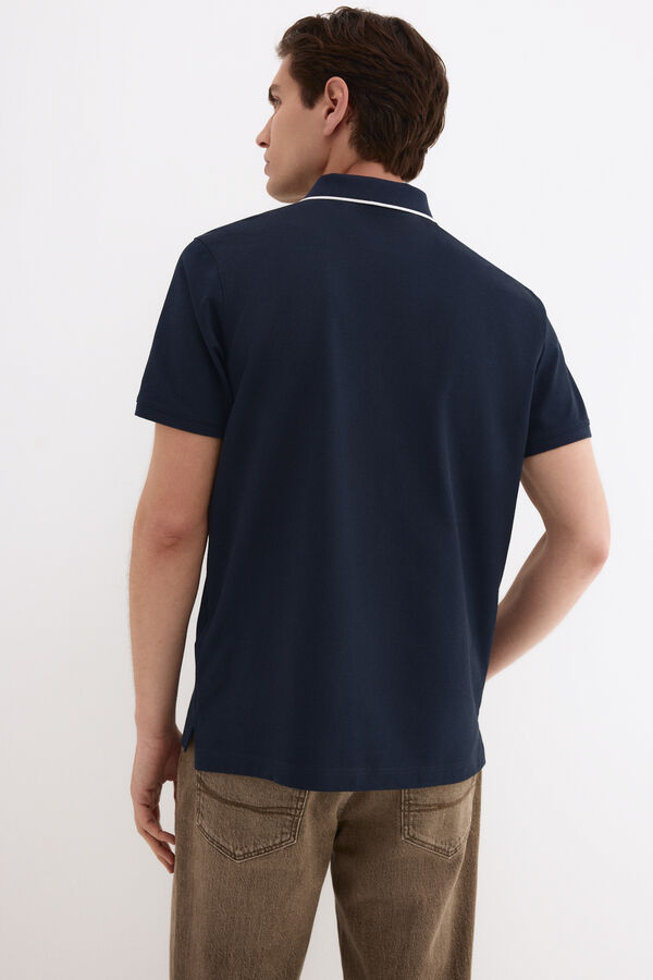 Pedro del Hierro Basic pique polo shirt Blue