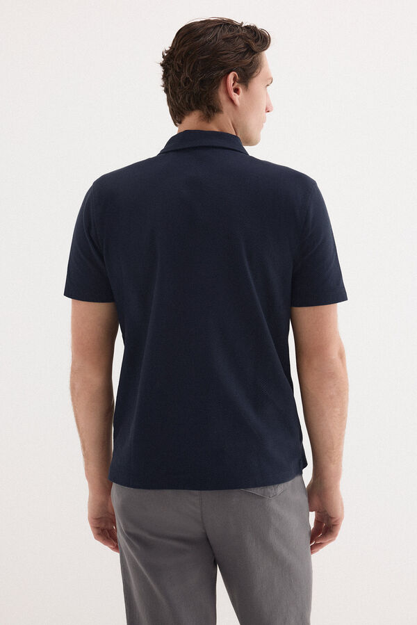 Pedro del Hierro Structure polo shirt Blue