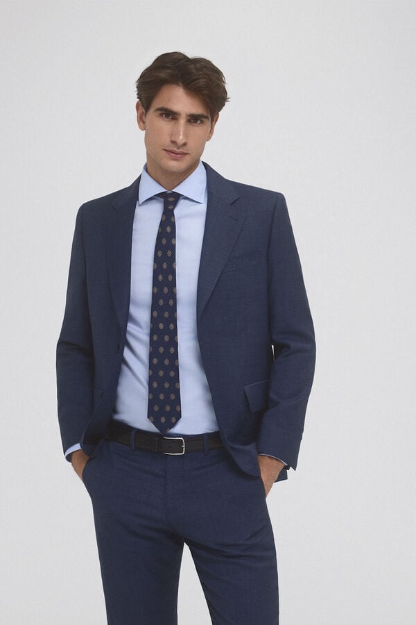 Pedro del Hierro Camisa de vestir non iron e antimanchas lisa regular fit Azul