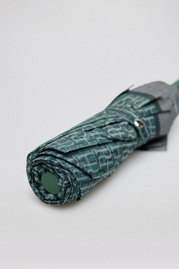 Pedro del Hierro Paraguas con estampado de logo en tonos verdes Verde