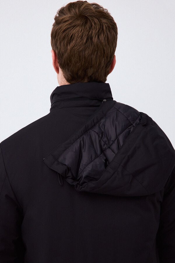 Pedro del Hierro Long technical parka Black