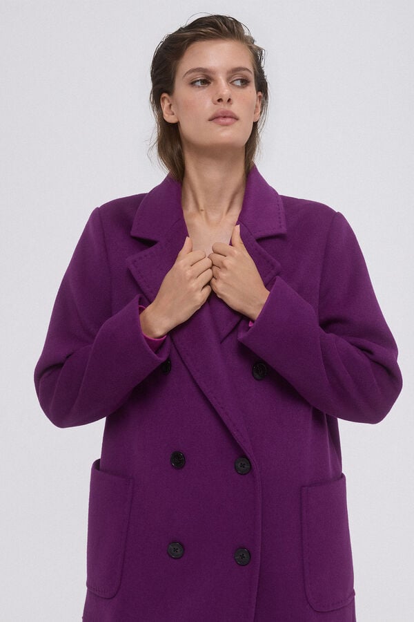 Pedro del Hierro Long cloth coat  Purple