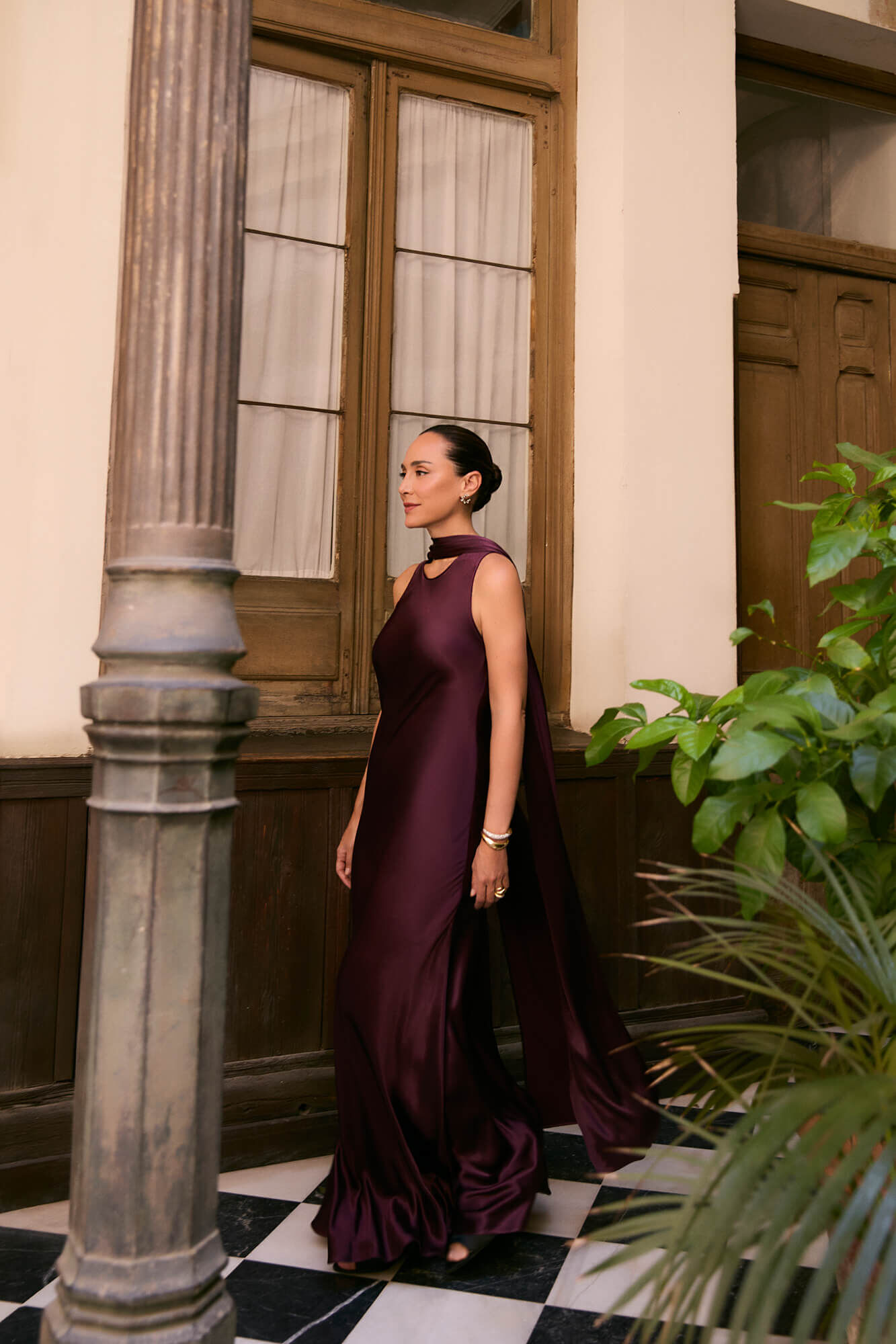 TFP by Tamara Falc&oacute; Detachable cape dress
