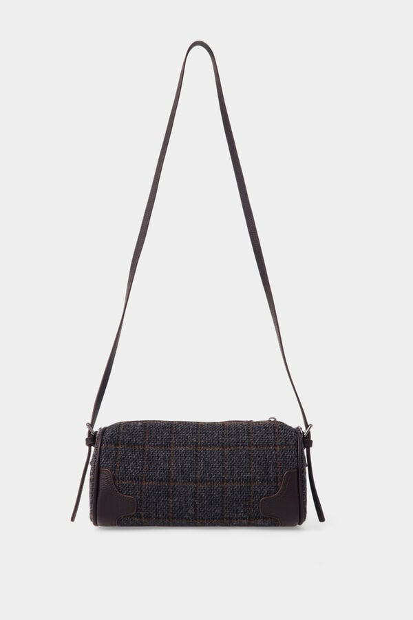 Pedro del Hierro Plaid mini handbag Brown