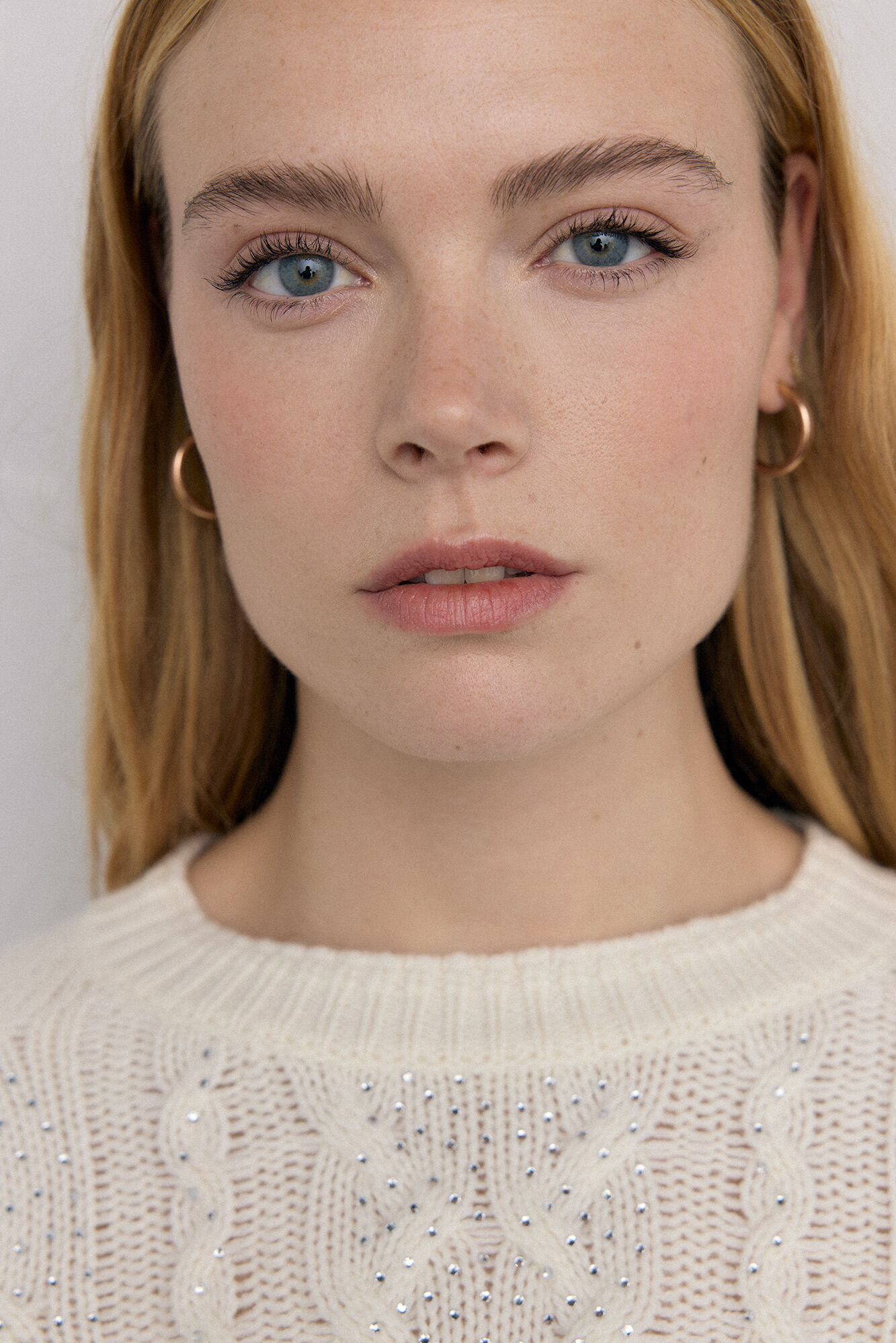 Pedro del Hierro Shiny studded cross-knit knit sweater