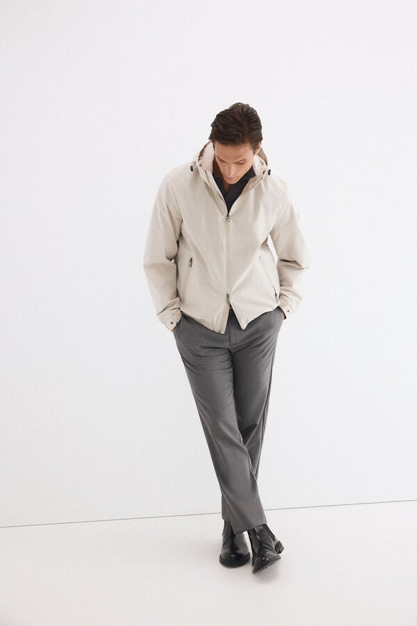 Pedro del Hierro Technical lightweight hooded jacket Grey