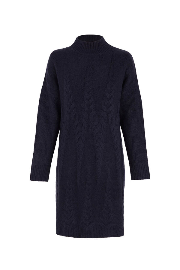 Pedro del Hierro Jersey-knit cross-knit dress Blue