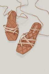 Pedro del Hierro Flat leather sandal with padded insole Ecru