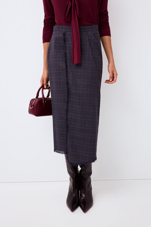 Pedro del Hierro Asymmetric straight skirt Blue